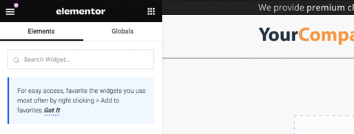WordPress Blank Elementor Page