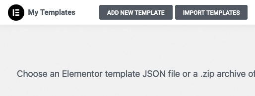 WizardPanel for WordPress Import Templates Button