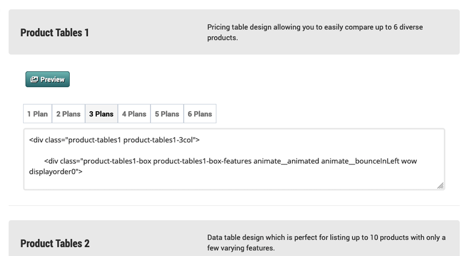 HTML Snippet WHMCS Template
