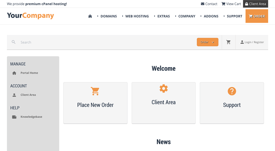 HTML Templates with HostBill Integration