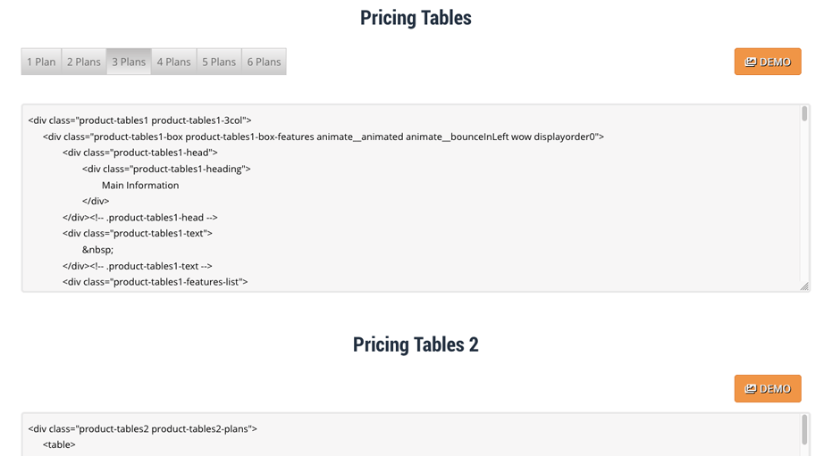 HTML Template HTML Snippets