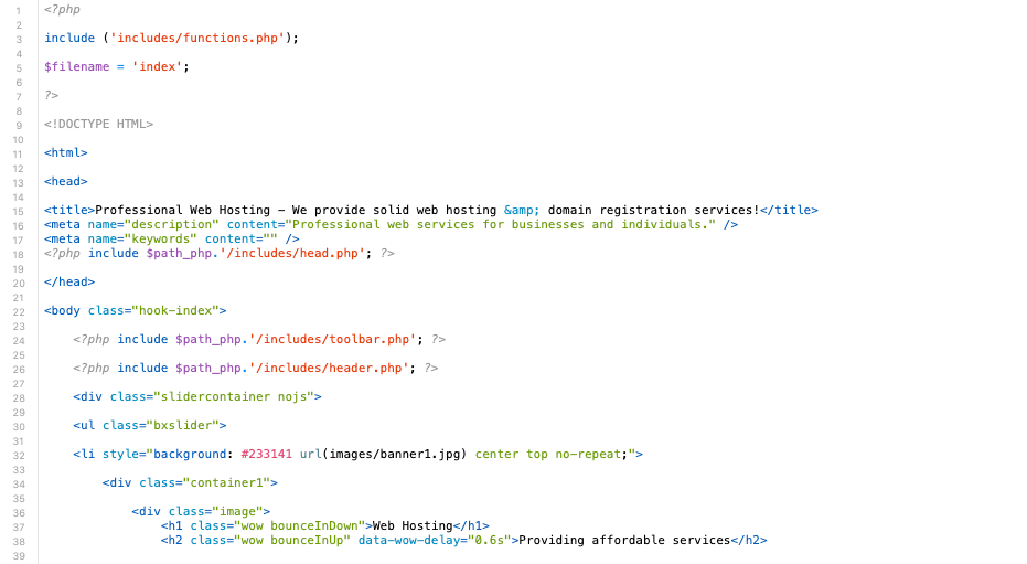 Search Engine Optimized HTML Template
