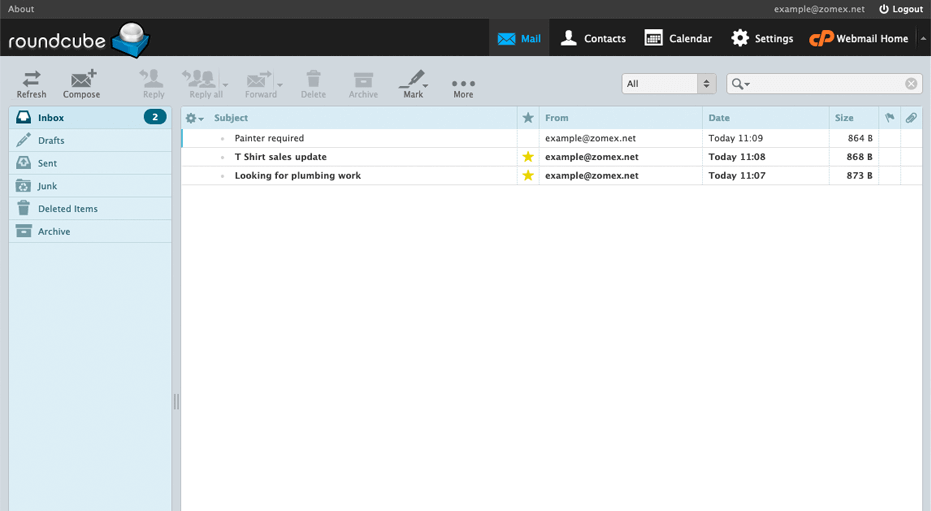Business email and webmail included with web hosting