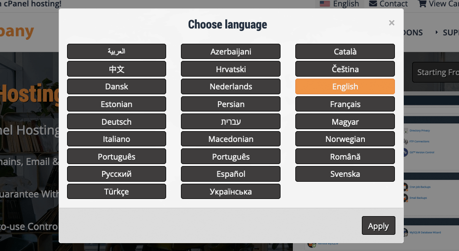 Multi-Language Support WHMCS Template