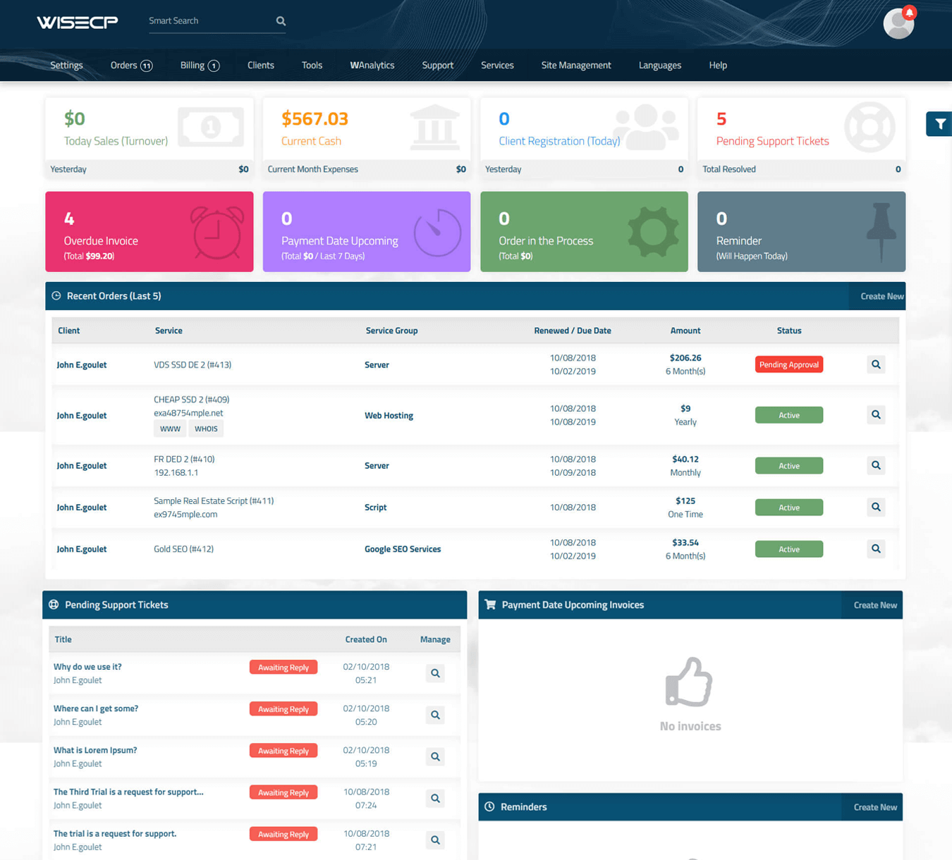 WISECP Services