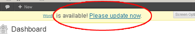WordPress update available